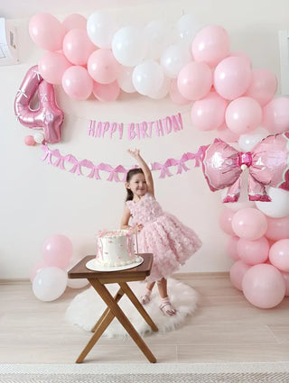 Olympus Powder Pink Rose Embossed Sleeveless Girl's Evening Dress