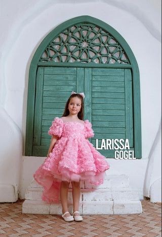 Magnolia Pink Short Front, Long Back Girl's Evening Dress
