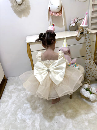 Elena Cream Rose Organza Children's Evening Dress