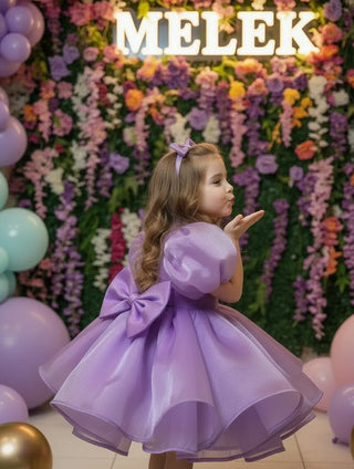 Barbara Lilac Lettuce Skirt Girl's Evening Dress