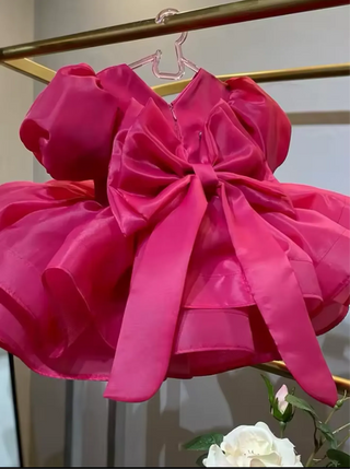 Barbara Fuchsia Lettuce Skirt Girl's Evening Dress
