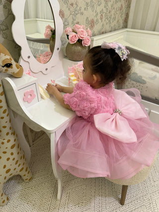 Perla Low-Cut Pink Rose Organza Dress (2nd item 50% off)