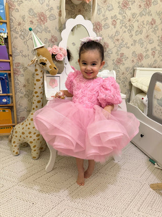 Perla Low-Cut Pink Rose Organza Dress (2nd item 50% off)