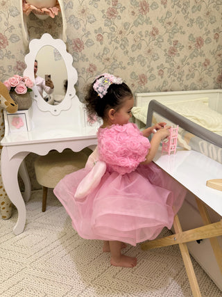 Perla Low-Cut Pink Rose Organza Dress (2nd item 50% off)
