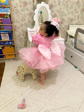 Perla Low-Cut Pink Rose Organza Dress (2nd item 50% off)