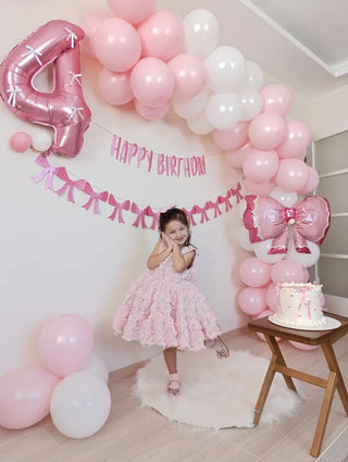 Olympus Powder Pink Rose Embossed Sleeveless Girl's Evening Dress