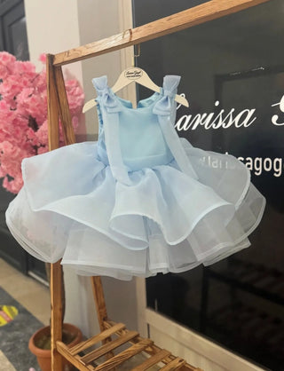 Hazel Baby Girl Blue Tone Children's Evening Dress