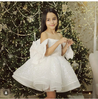Jerry White Stone Embellished Girl's Evening Dress