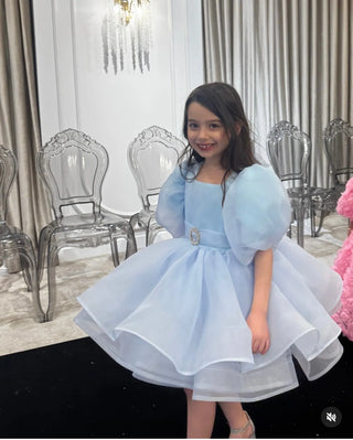 Oscar Bebe Blue Belted Designer Dress