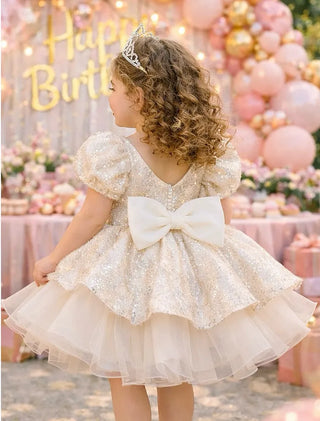 Beige Stone Embellished V-Back Dress