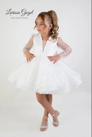 Alyona White Lettuce Skirt Girl Dress
