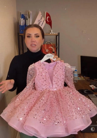 Alyona Pink Girl's Evening Dress