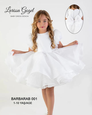 Barbara White Lettuce Skirt Girl's Dress