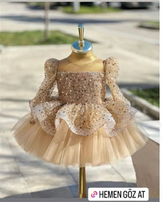 Belinda Gold Girls' Evening Dress