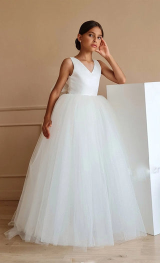Bella White Long Evening Dress