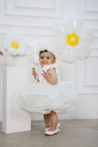 Hazel Girl White Children's Evening Dress