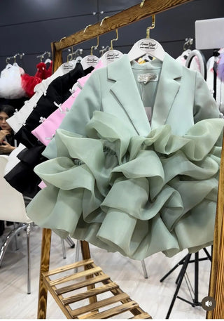 Glenn Green Puffy Girl's Evening Dress