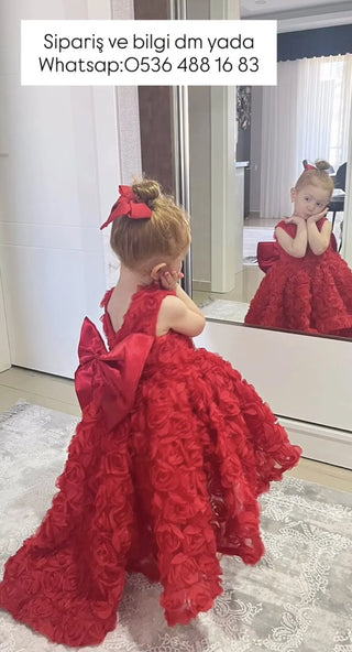 Red Olympus Comet Girl's Evening Dress