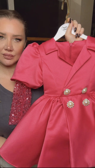 Roza Wrap-Around Fuchsia Girl's Evening Dress