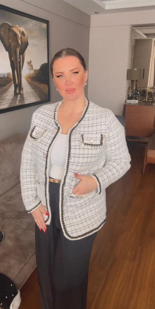Imported Wool Long Sleeve Jacket Cardigan