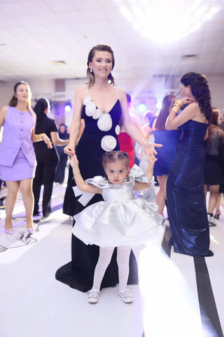 Royal Silver Glittery Girls' Evening Dress