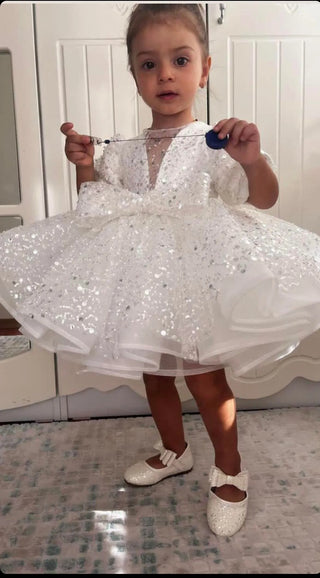 Jasmine White Lettuce Skirt Girl Dress