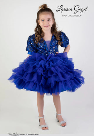 Margarita Navy Blue Girl's Dress