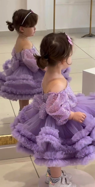 Mary Lilac Colored Girl's Evening Dress