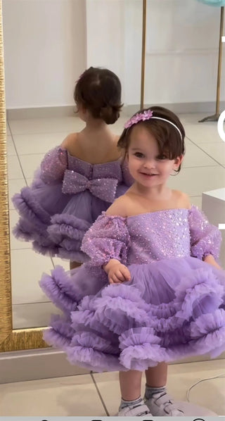 Mary Lilac Colored Girl's Evening Dress