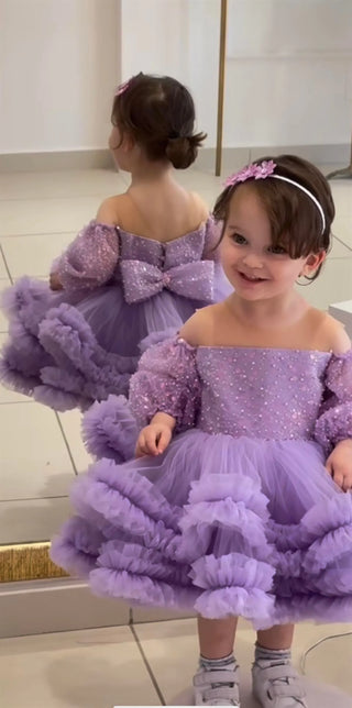 Mary Lilac Colored Girl's Evening Dress