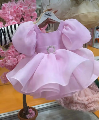Oscar Pink Belted Designer Dress
